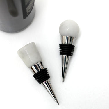 Hand Crafted Marble Wine Stoppers, bridesmaid gifts, wedding favors, wine favors, set of 2, wine accessories, bottle stopper, barware gift, natural stone